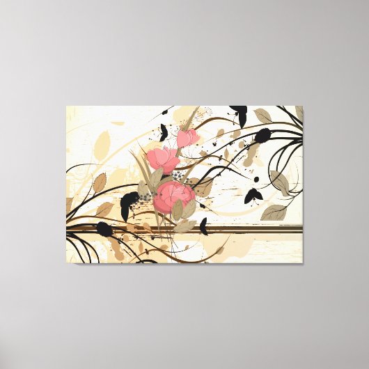 Abstract  Floral Wrapped Canvas (Voorkant)