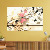 Abstract  Floral Wrapped Canvas (Insitu (Woonkamer))