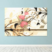 Abstract  Floral Wrapped Canvas (Insitu (Houten vloer))