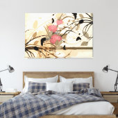 Abstract  Floral Wrapped Canvas Afdruk (Insitu (Slaapkamer))