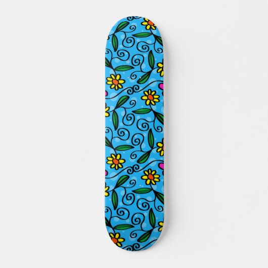 Abstract Florale Skateboard (Voorkant)