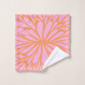 Abstract floreel barstpatroon pastel oranje & roze bad handdoek (Wasdoekje)