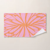 Abstract floreel barstpatroon pastel oranje & roze bad handdoek (Handdoek)