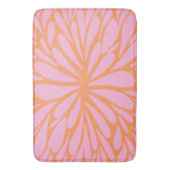 Abstract floreel barstpatroon pastel oranje & roze badmat (Voorkant Verticaal)