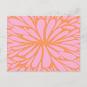 Abstract floreel barstpatroon pastel oranje & roze briefkaart (Voorkant)