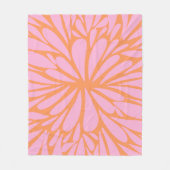 Abstract floreel barstpatroon pastel oranje & roze fleece deken (Voorkant)