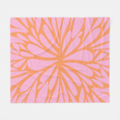 Abstract floreel barstpatroon pastel oranje & roze fleece deken (Voorkant (Horizontaal))