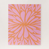Abstract floreel barstpatroon pastel oranje & roze legpuzzel (Verticaal)