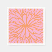 Abstract floreel barstpatroon pastel oranje & roze servet (Voorkant)