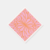 Abstract floreel barstpatroon pastel oranje & roze servet (Hoek)