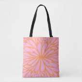 Abstract floreel barstpatroon pastel oranje & roze tote bag (Voorkant)