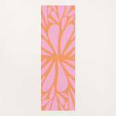 Abstract floreel barstpatroon pastel oranje & roze yogamat (Voorkant)