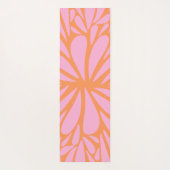 Abstract floreel barstpatroon pastel oranje & roze yogamat (Achterkant)