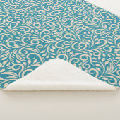 Abstract floreel donker cyaanpatroon sherpa deken (3/4)