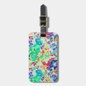 Abstract floreel floranje puzzel bagagelabel (Voorkant verticaal)