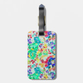 Abstract floreel floranje puzzel bagagelabel (Achterkant verticaal)