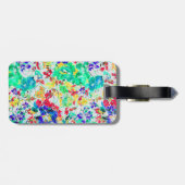 Abstract floreel floranje puzzel bagagelabel (Achterkant horizontaal)
