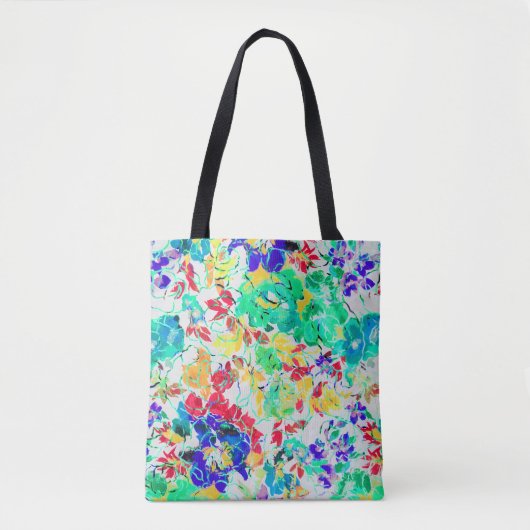 Abstract floreel floranje puzzel tote bag (Voorkant)