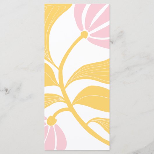 Abstract floreel gele en oranje roze mengsel en lu menu (Achterkant)