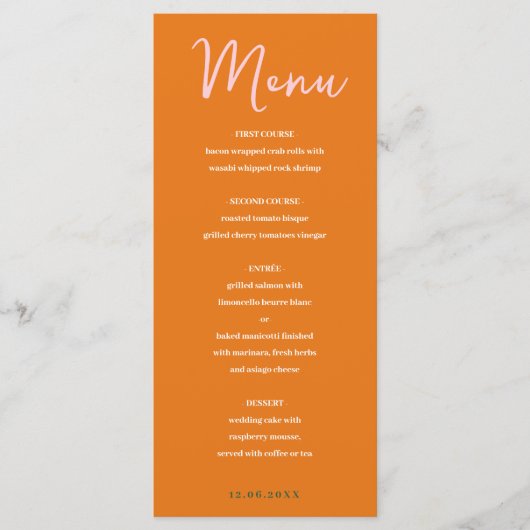 Abstract floreel gele en oranje roze mengsel en lu menu (Voorkant)