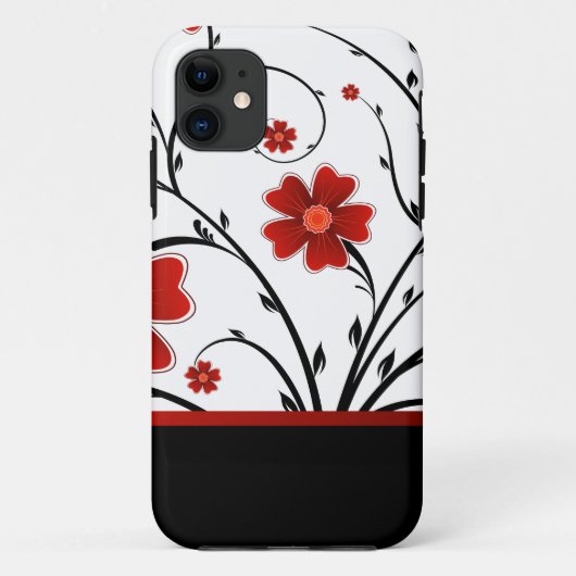 abstract floreel met zwarte balk Case-Mate iPhone case (Achterkant)