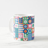 Abstract floreel naadloos patroon. Scandinavisch e Koffiemok (Voorkant links)