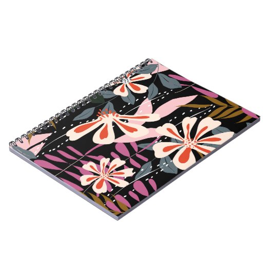 Abstract floreel oppervlak patroon naadloos notitieboek (Linkerzijde)