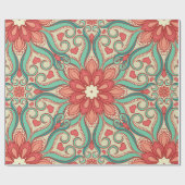 abstract floreel patroon met harten op een lichte  cadeaupapier (Vlak)