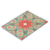 abstract floreel patroon met harten op een lichte  notitieboek (Linkerzijde)