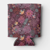 Abstract floreel patroon met vogels blikjeskoeler (Voorkant)