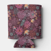 Abstract floreel patroon met vogels blikjeskoeler (Achterkant)