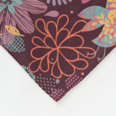 Abstract floreel patroon met vogels fleece deken (Hoek)