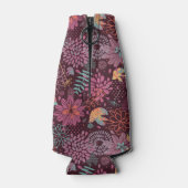 Abstract floreel patroon met vogels flesjeskoeler (Achterkant)