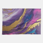 Abstract-Flow Art-Blue Roze Paarse en Gold- Theedoek (Horizontaal)