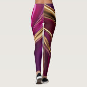Abstract-Flow Art-Fuchsia Paarse en Gold- Leggings (Achterkant)