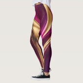 Abstract-Flow Art-Fuchsia Paarse en Gold- Leggings (Links)