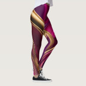 Abstract-Flow Art-Fuchsia Paarse en Gold- Leggings (Rechts)
