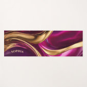 Abstract-Flow Art-Fuchsia Paarse en Gold- Yogamat (Voorkant (horizontaal))