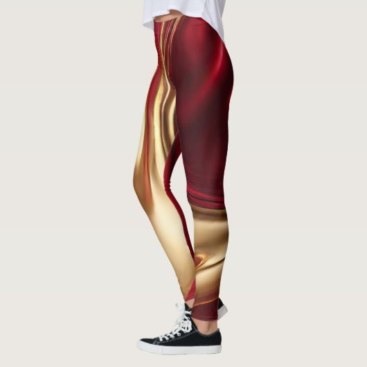 Abstract-Flow Art-Red en Gold- Leggings (Links)