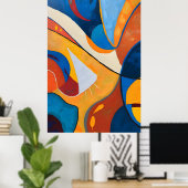 Abstract Flow of Colors Poster (Thuiskantoor)