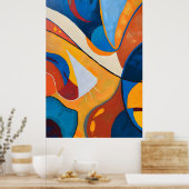 Abstract Flow of Colors Poster (Keuken)