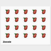 Abstract Flower 1 - Roze Ronde Sticker (Vel)