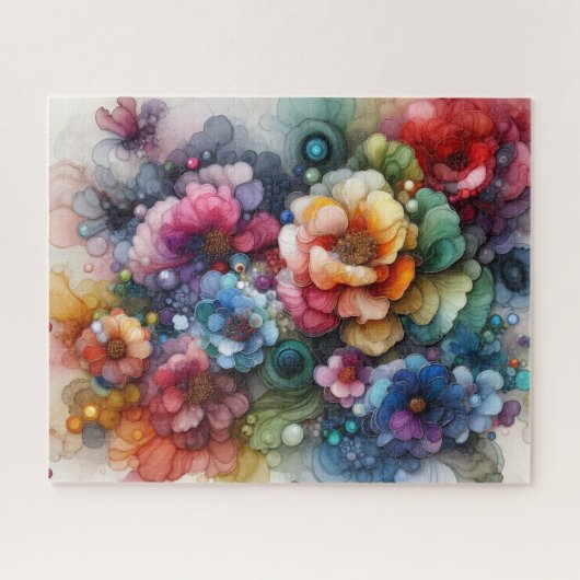 Abstract Flower Alcohol Ink Legpuzzel (Horizontaal)