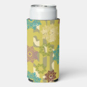Abstract Flower and Camouflage Stripes Pattern Seltzer Blikjeskoeler (Seltzer Achterkant)
