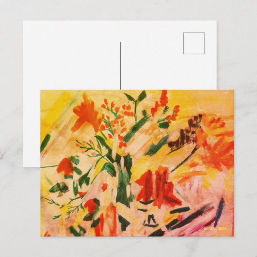 Abstract Flower Art Card Briefkaart (Voorkant / Achterkant)