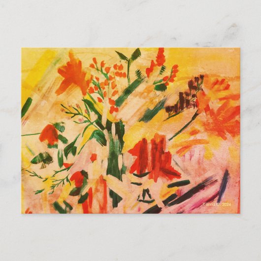 Abstract Flower Art Card Briefkaart (Voorkant)