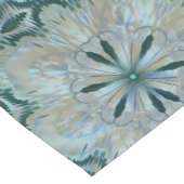 Abstract Flower Fractal Blauwgroen Wit Blauw Grijs Korte Tafelloper (Hoek)