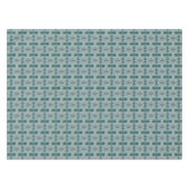 Abstract Flower Fractal Blauwgroen Wit Blauw Grijs Tafelkleed (Voorkant (Horizontaal))