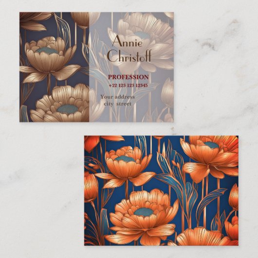 Abstract Flower Personalized visitekaartje (Voorkant / Achterkant)