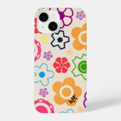 Abstract Flower Power Monogram iPhone Case iPhone Hoesje (Achterkant)